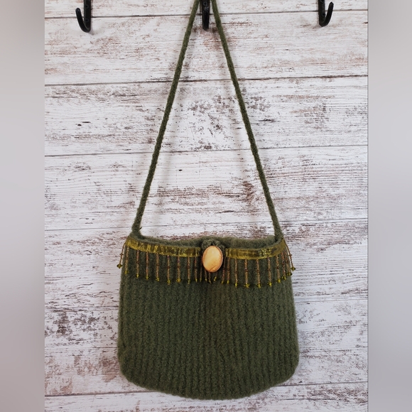 Ooak Handbags - OOAK Wool Felted Crossbody Bag